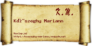 Kőszeghy Mariann névjegykártya